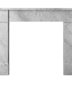 Flat Victorian Italian Carrara Stone Mantelpiece